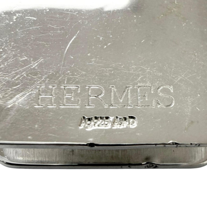 良品□HERMES エルメス AG925 エブリン ロゴ入り 札ばさみ 札クリップ マネークリップ ビルクリップ シルバー 重量25.9g メンズオススメ