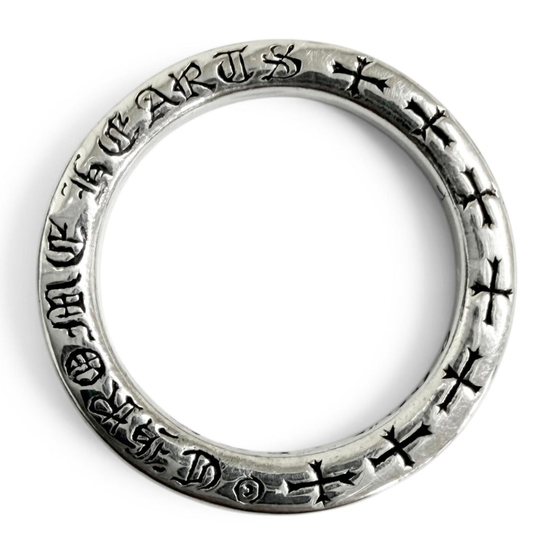 美品□CHROME HEARTS クロムハーツ NTFLリング SV925 ロゴ クロス 指輪 アクセサリー シルバー JP13号 重量4.4g メンズ レディース