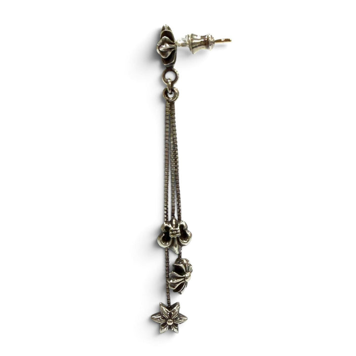 美品▼CHROME HEARTS クロムハーツ JOJO PST PLSBS LEFT SIDE EARRING ジョジョ 925 ポスト14K ピアス シルバー 重量4.37g メンズ