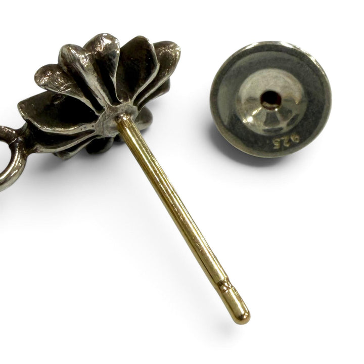 美品▼CHROME HEARTS クロムハーツ JOJO PST PLSBS LEFT SIDE EARRING ジョジョ 925 ポスト14K ピアス シルバー 重量4.37g メンズ