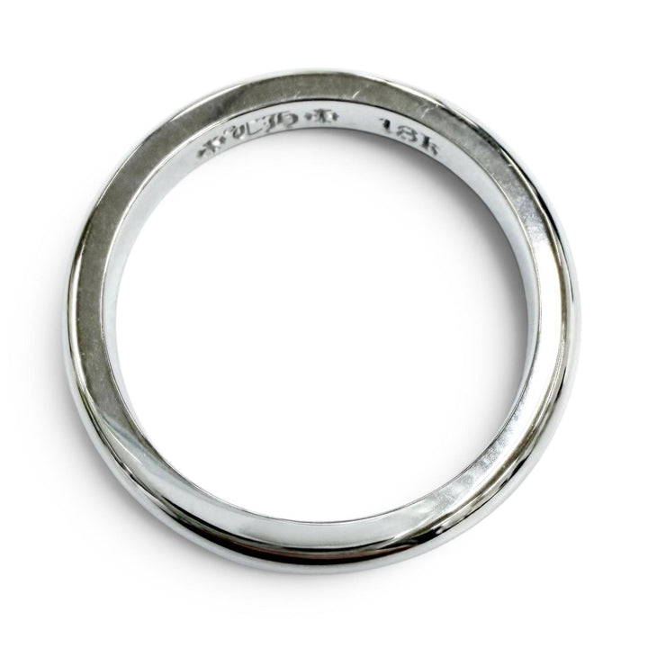 極美品●CHROME HEARTS クロムハーツ ウェディングバンド 18K リング 指輪 ホワイトゴールド JP16号 重量5.5g メンズ