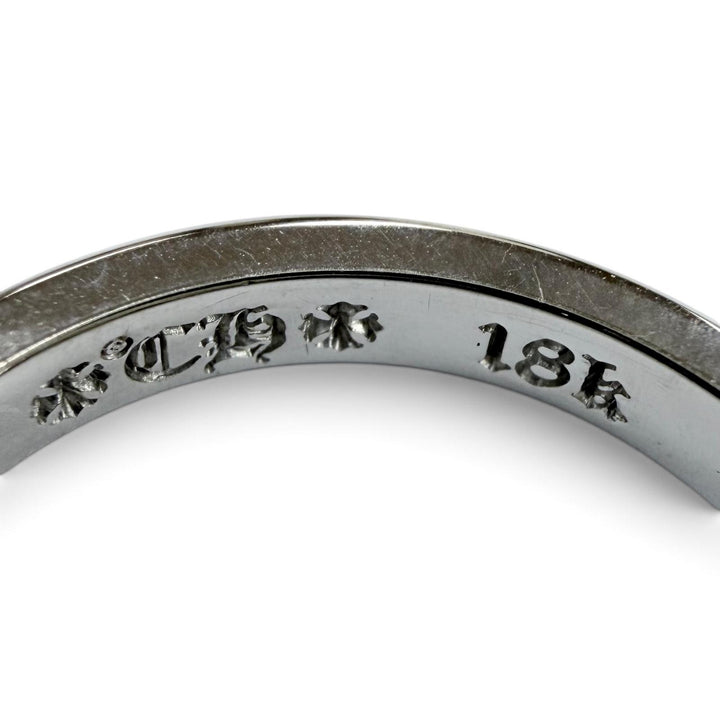 極美品●CHROME HEARTS クロムハーツ ウェディングバンド 18K リング 指輪 ホワイトゴールド JP16号 重量5.5g メンズ