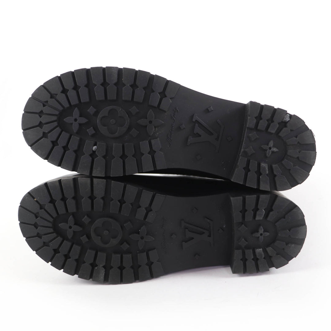 美品☆LOUIS VUITTON ルイヴィトン スプラッシュ・ライン モノグラム レインブーツ ロングブーツ ブラック 38 イタリア製 レディース