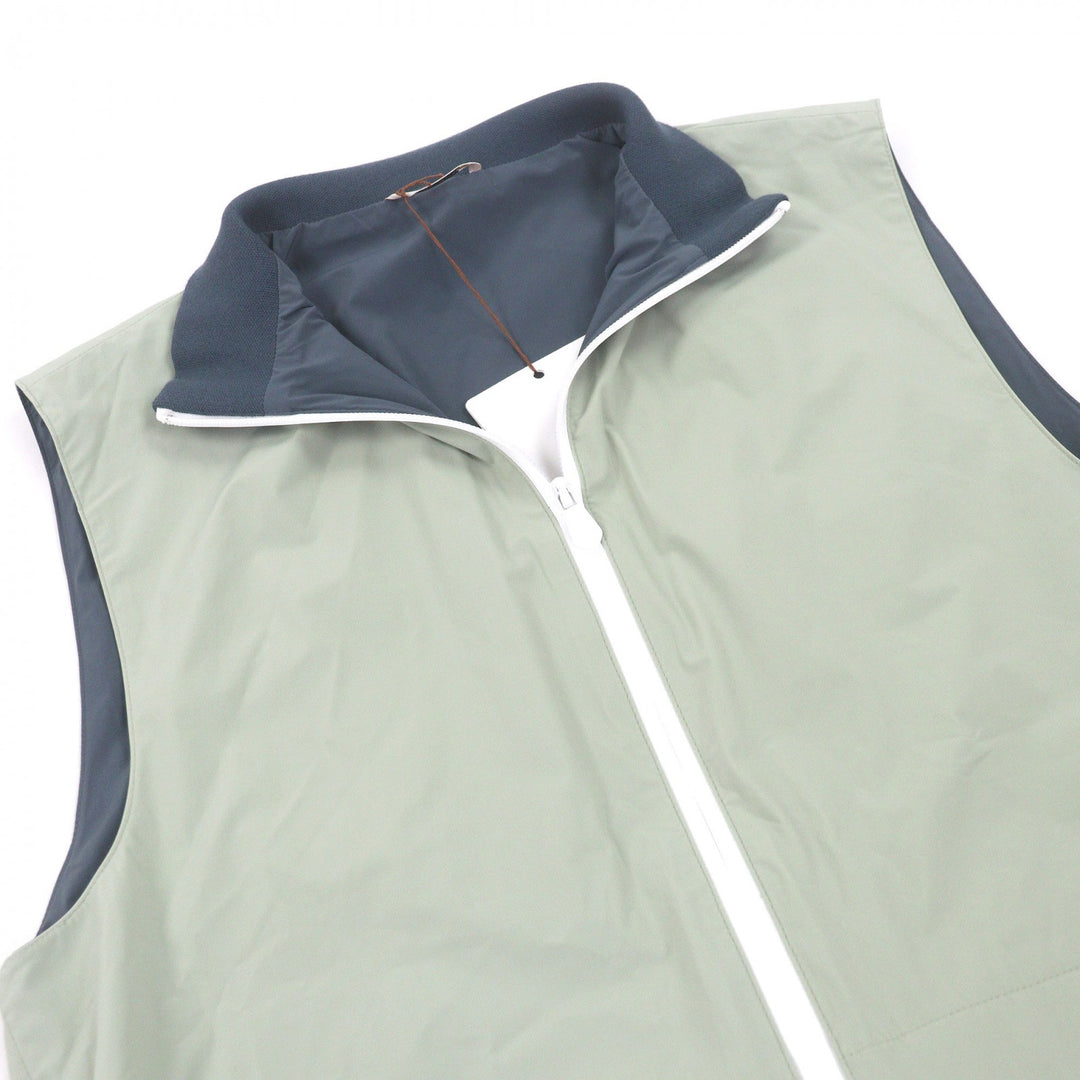 未使用品□HERMES エルメス Hロゴジップ パッカブル ジップアップ ナイロンベスト ジレ グリーン 46 フランス製 メンズオススメ◎
