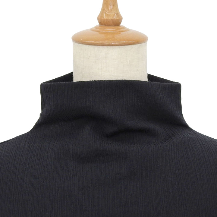 極美品▲JIL SANDER ジルサンダー JSPU707057 コットン ハイネック ロングスリーブ 長袖 カットソー ブラック 32 イタリア製 レディース