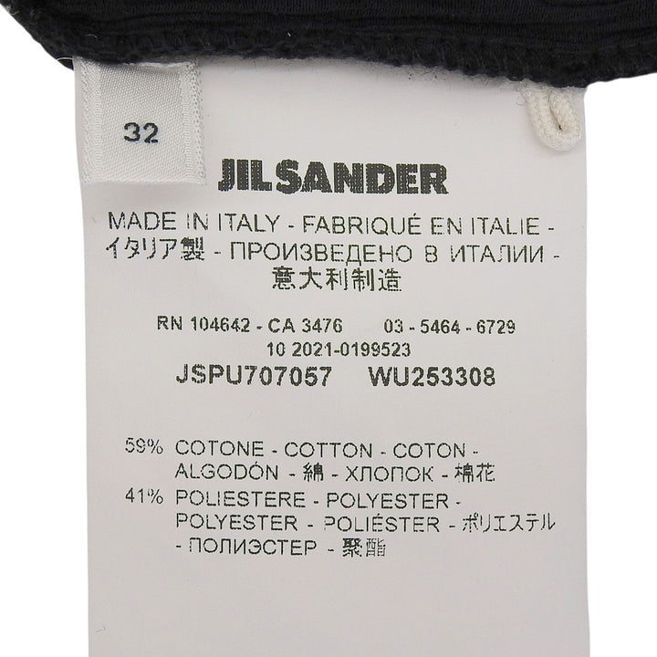 極美品▲JIL SANDER ジルサンダー JSPU707057 コットン ハイネック ロングスリーブ 長袖 カットソー ブラック 32 イタリア製 レディース