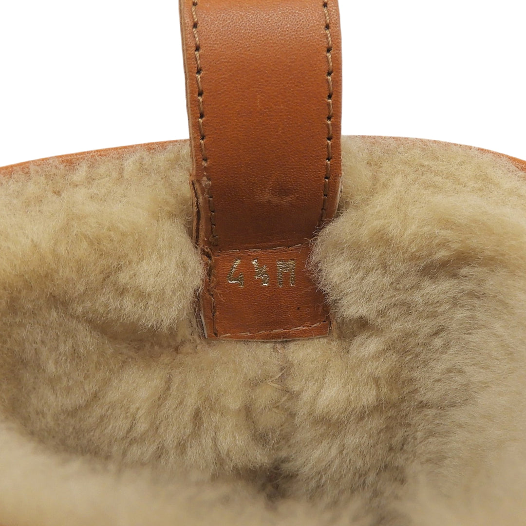 美品▲FERRAGAMO フェラガモ 776773 TIRBA FUR ガンチーニ 裏ボア レザー ショートブーツ ブラウン 4.5 箱・保存袋付き 伊製 レディース