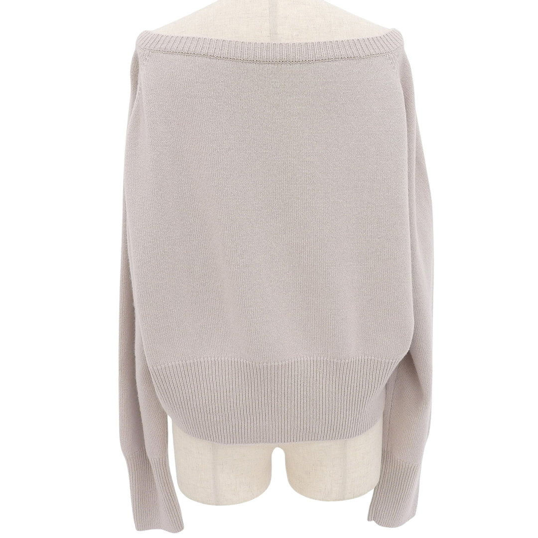 極美品▲FOXEY フォクシー 37775 カシミヤ100％ ボートネック 長袖ニット セーター ピンクベージュ 42 日本製 正規品 レディース