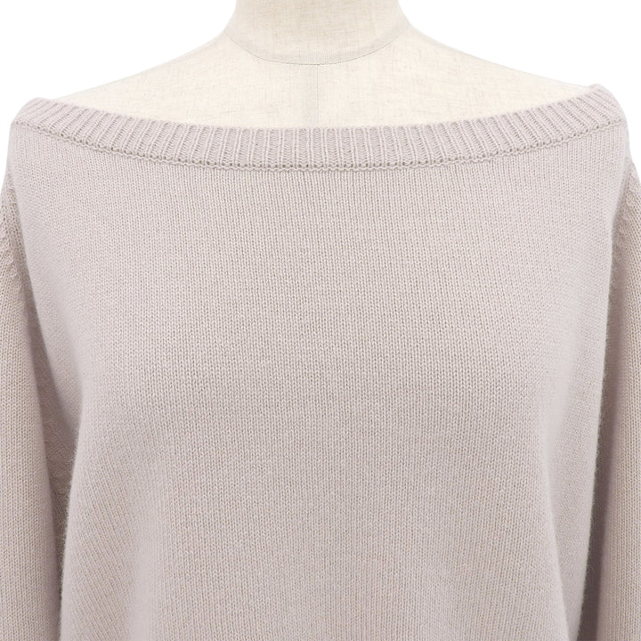 極美品▲FOXEY フォクシー 37775 カシミヤ100％ ボートネック 長袖ニット セーター ピンクベージュ 42 日本製 正規品 レディース