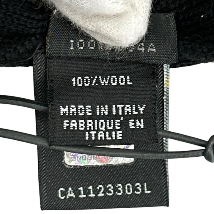 未使用品▲FENDI フェンディ ウール100% ズッカ柄 ジャガード織り ボンボン付 ニット帽 ニットキャップ ブラウン イタリア製 レディース