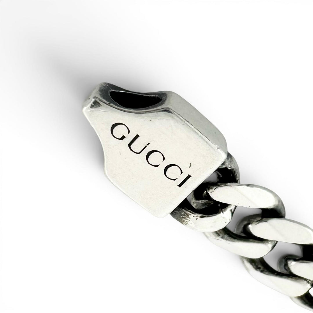 美品▲GUCCI グッチ 678660 インターロッキングＧ 現行品 チェーン ブレスレット AG925 シルバー 17cm 重量7.6g レディース 保存袋付き