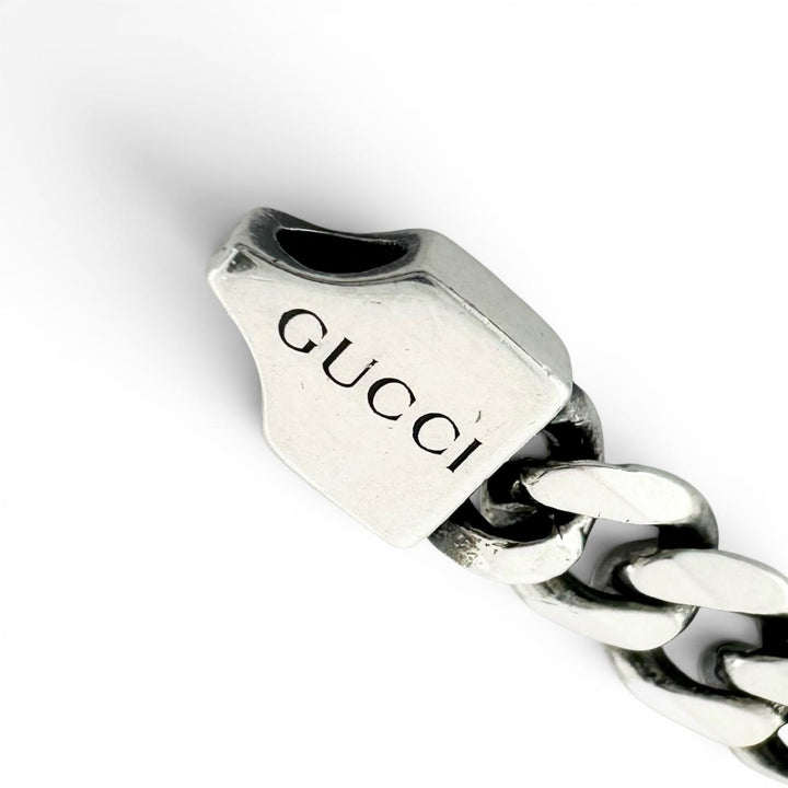 美品▲GUCCI グッチ 678660 インターロッキングＧ 現行品 チェーン ブレスレット AG925 シルバー 17cm 重量7.6g レディース 保存袋付き