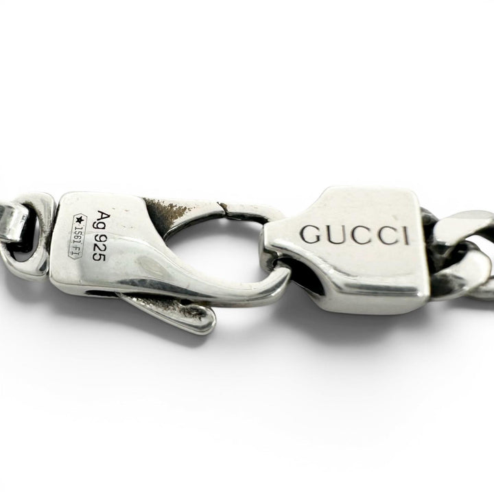 美品▲GUCCI グッチ 678660 インターロッキングＧ 現行品 チェーン ブレスレット AG925 シルバー 17cm 重量7.6g レディース 保存袋付き