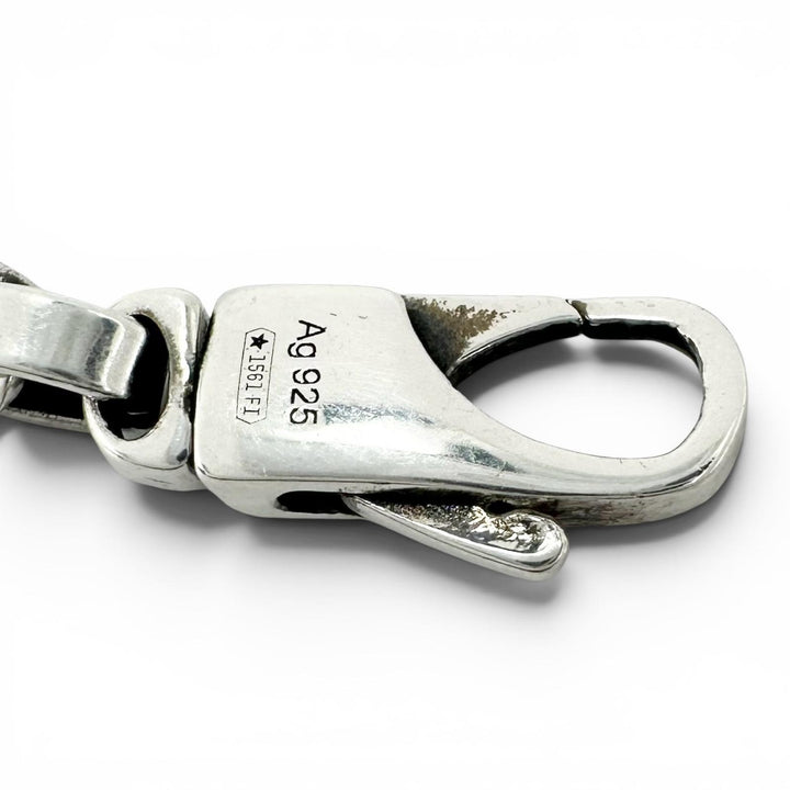 美品▲GUCCI グッチ 678660 インターロッキングＧ 現行品 チェーン ブレスレット AG925 シルバー 17cm 重量7.6g レディース 保存袋付き
