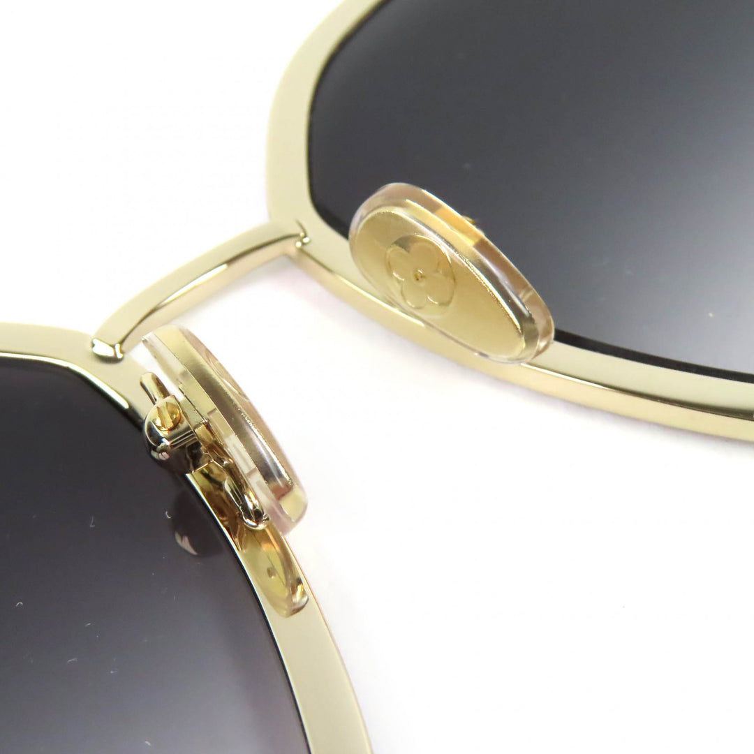 美品△LOUIS VUITTON ルイヴィトン Z2016U 948 LVパール サングラス アイウェア ゴールド 58□18 140 保存袋付き イタリア製 レディース