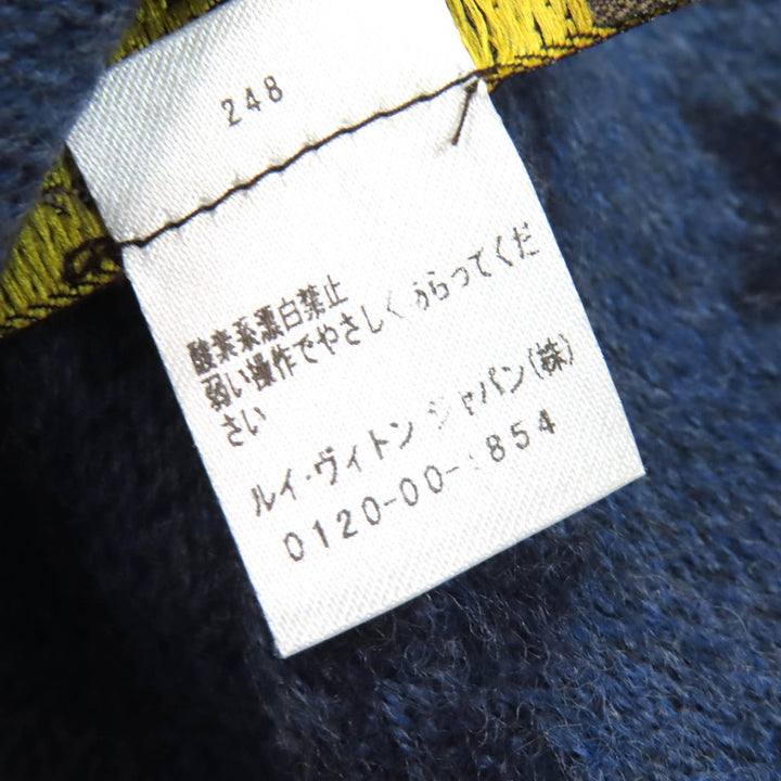 極美品△LOUIS VUITTON ルイヴィトン 2016年製 M70257 エシャルプ モノグラム グラディエント カシミヤ ウール マフラー ネイビー 正規品
