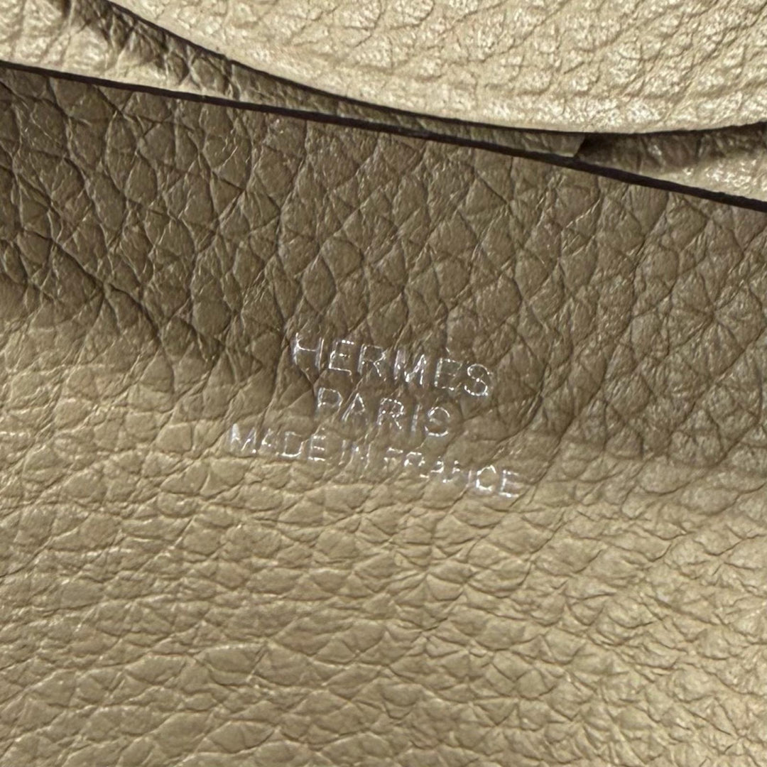 極美品★HERMES エルメス バスティア ベージュマルファ エバーカラー シルバー金具 コインケース W刻印 箱付き フランス製 レディース