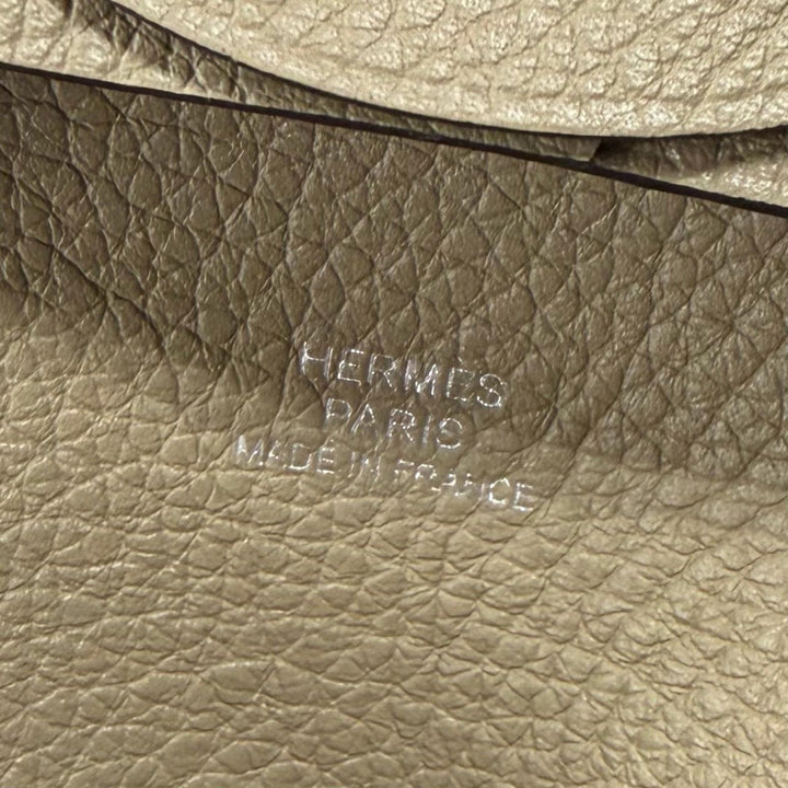 極美品★HERMES エルメス バスティア ベージュマルファ エバーカラー シルバー金具 コインケース W刻印 箱付き フランス製 レディース