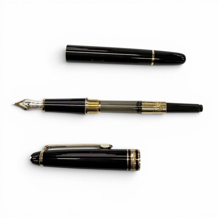 極美品▼MONTBLANC モンブラン マイスターシュテュック クラシック ペン先14K Fニブ ホワイトスター 万年筆 ドイツ製 箱・ペンケース付き