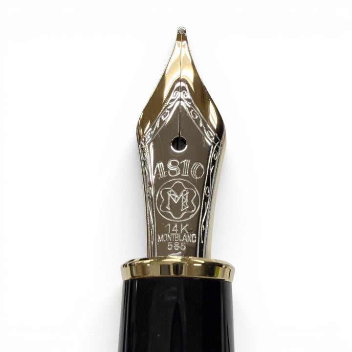 極美品▼MONTBLANC モンブラン マイスターシュテュック クラシック ペン先14K Fニブ ホワイトスター 万年筆 ドイツ製 箱・ペンケース付き