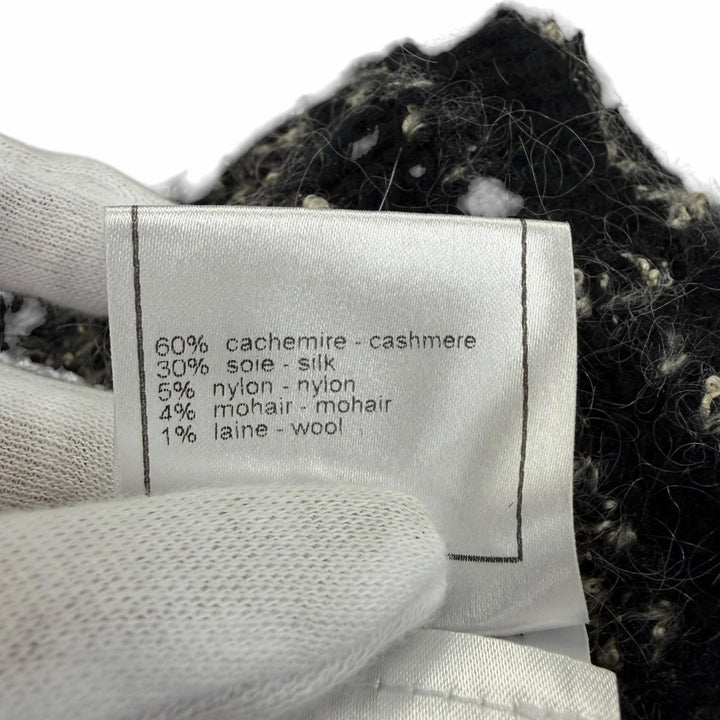 美品☆CHANEL シャネル 06A P29588K00205 カシミヤ シルク モヘア混 ココマーク ニットキャップ ブラック系 2 イタリア製 正規品
