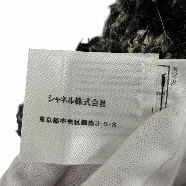 美品☆CHANEL シャネル 06A P29588K00205 カシミヤ シルク モヘア混 ココマーク ニットキャップ ブラック系 2 イタリア製 正規品