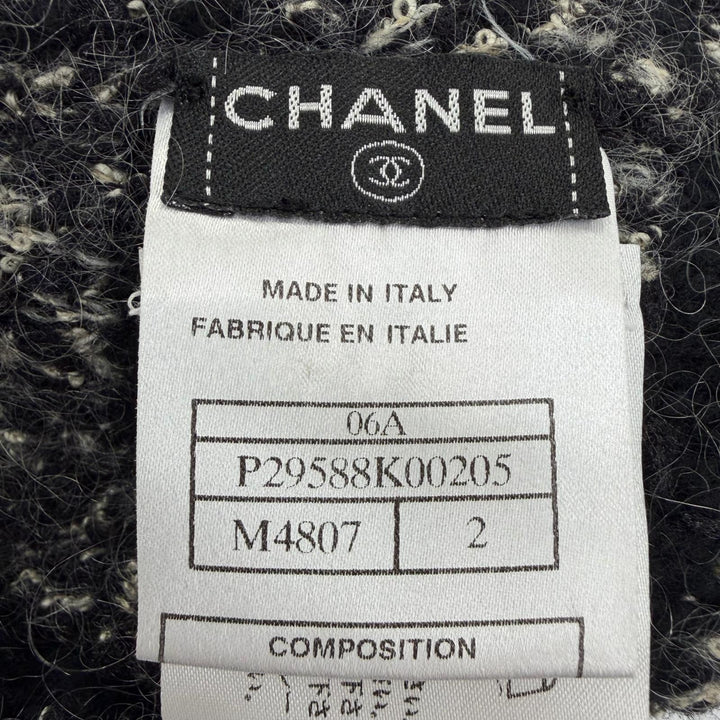美品☆CHANEL シャネル 06A P29588K00205 カシミヤ シルク モヘア混 ココマーク ニットキャップ ブラック系 2 イタリア製 正規品