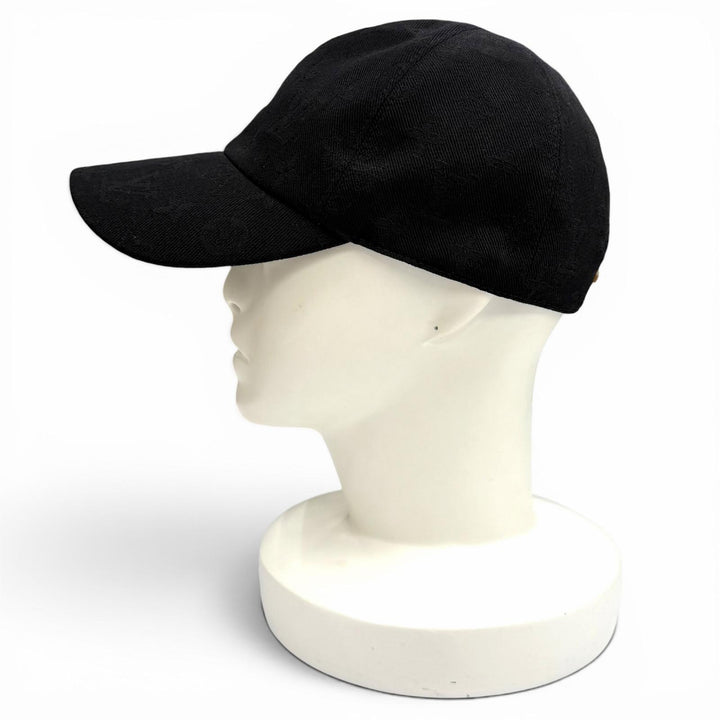 美品★LOUIS VUITTON ルイヴィトン 2025年製 M5381M キャップ モノグラム エッセンシャル キャップ ブラック S 正規品 メンズ 保存袋付き