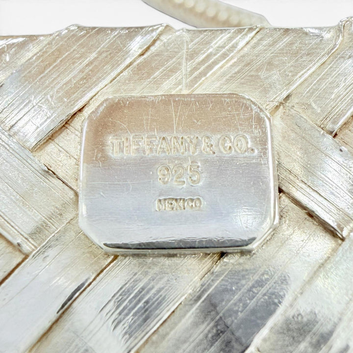 美品◇TIFFANY&amp;Co. ティファニー ヴィンテージ 925 ピルケース メッシュポケット 編み込みデザイン ロングネックレス シルバー 重量33.2g