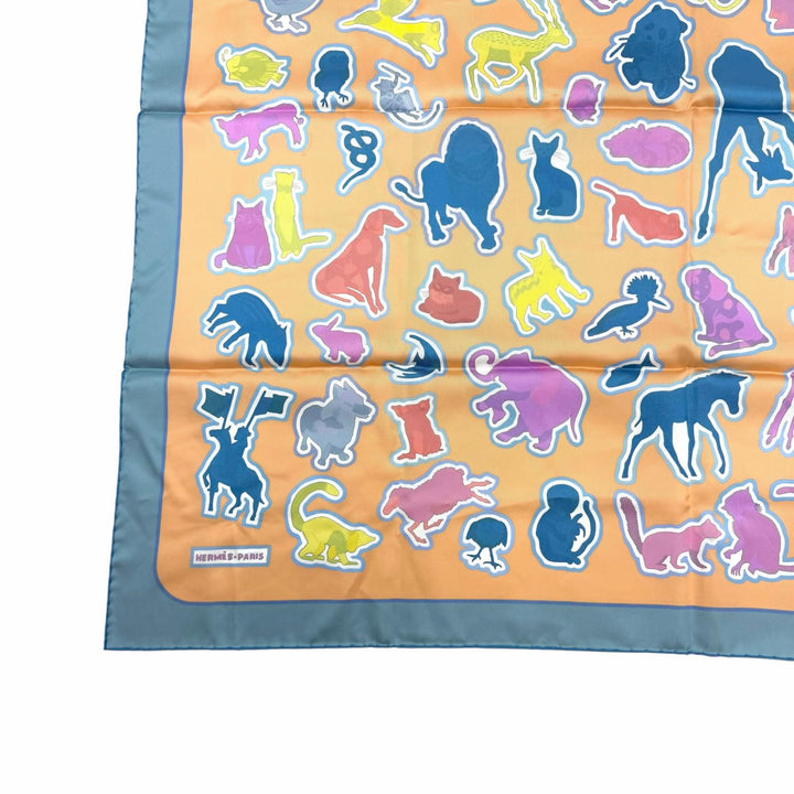 極美品★HERMES エルメス カレ ダブルフェイス90 CARACTERISTICK DETAIL キャラクテリスティック デタイユ シルク100％ 現行品 スカーフ