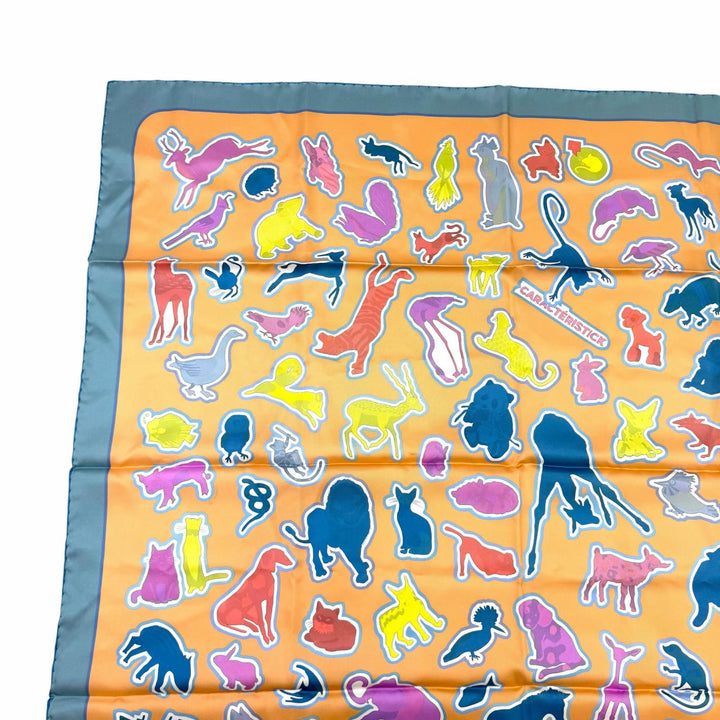 極美品★HERMES エルメス カレ ダブルフェイス90 CARACTERISTICK DETAIL キャラクテリスティック デタイユ シルク100％ 現行品 スカーフ