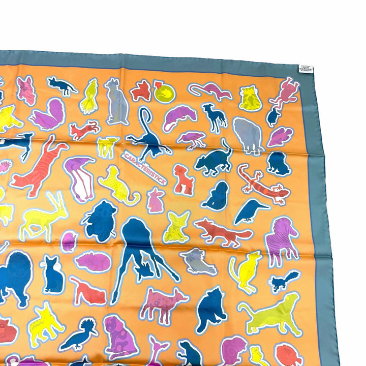極美品★HERMES エルメス カレ ダブルフェイス90 CARACTERISTICK DETAIL キャラクテリスティック デタイユ シルク100％ 現行品 スカーフ