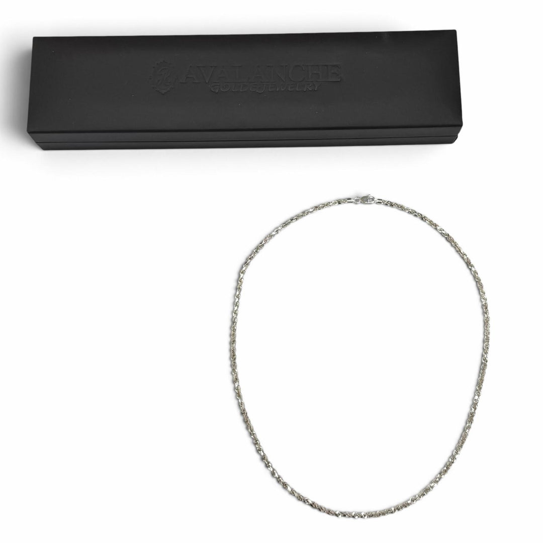 美品★AVALANCHE アヴァランチ 10K ロープネックレス アクセサリー ホワイトゴールド 重量14.2g メンズ 定価299900円