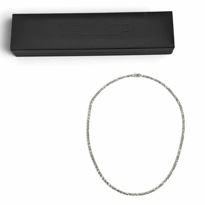 美品★AVALANCHE アヴァランチ 10K ロープネックレス アクセサリー ホワイトゴールド 重量14.2g メンズ 定価299900円