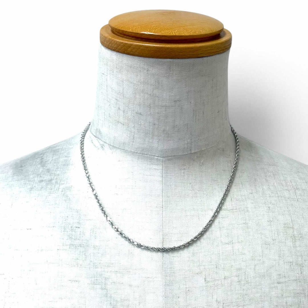 美品★AVALANCHE アヴァランチ 10K ロープネックレス アクセサリー ホワイトゴールド 重量14.2g メンズ 定価299900円