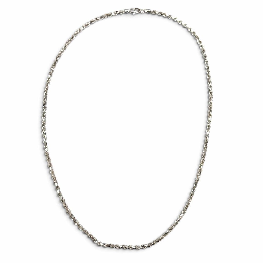 美品★AVALANCHE アヴァランチ 10K ロープネックレス アクセサリー ホワイトゴールド 重量14.2g メンズ 定価299900円