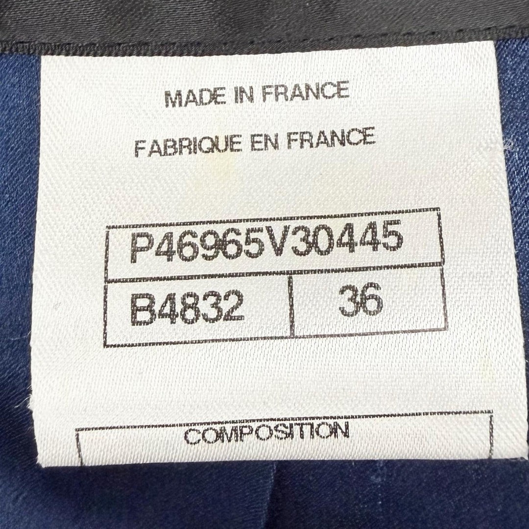 極美品◇CHANEL シャネル P46965 ココマークボタン付 裏シルク100％ ダブルブレスト ウールコート ブルー 36 フランス製 レディース