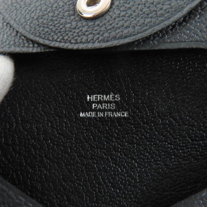 未使用品☆HERMES エルメス バスティア ヴェルソ シェーブル グリミスティ ノワール コインケース W刻印 箱付き フランス製 レディース