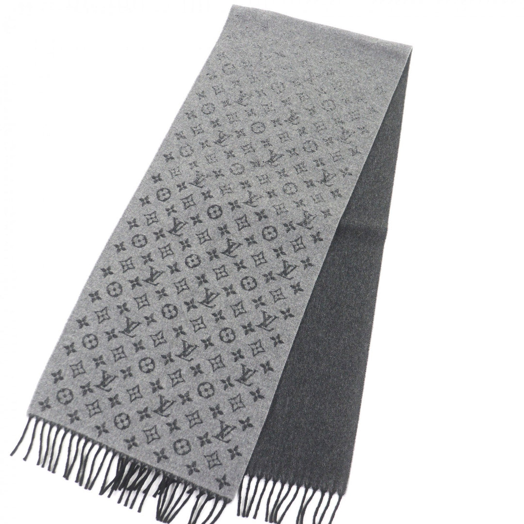 極美品□LOUIS VUITTON ルイヴィトン 2021年製 M75900 モノグラム・グラディエント カシミヤ混 マフラー グレー イタリア製 正規品