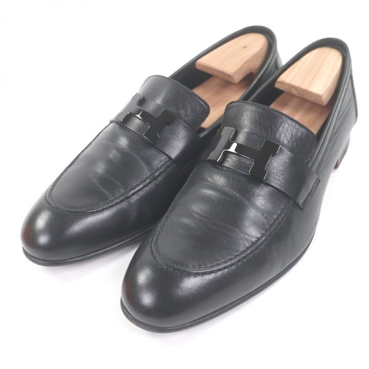 美品□HERMES エルメス 191306ZH レザー コンスタンス Hロゴ金具 ローファー モカシン ブラック 41 箱・保存袋付き イタリア製 メンズ
