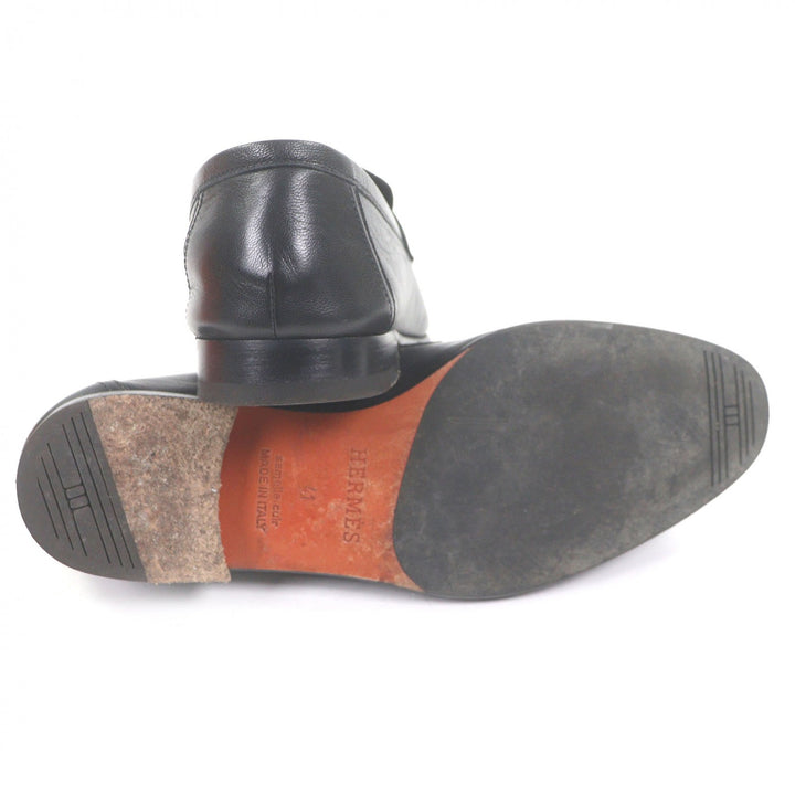 美品□HERMES エルメス 191306ZH レザー コンスタンス Hロゴ金具 ローファー モカシン ブラック 41 箱・保存袋付き イタリア製 メンズ