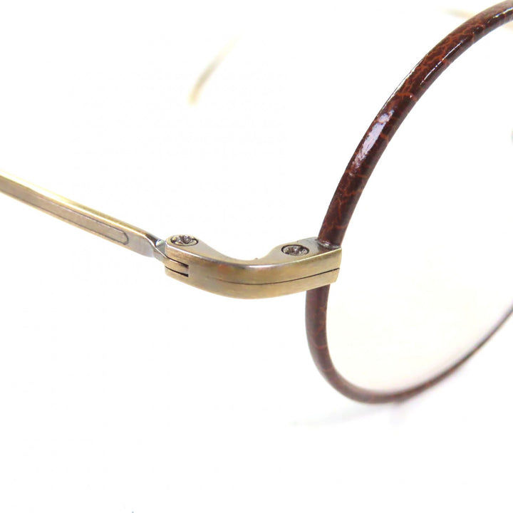 極美品▼金子眼鏡 カネコガンキョウ KV-32 BRL チタン ラウンド サングラス ブラウン アンティークゴールド 44□24-148 ケース付 メンズ