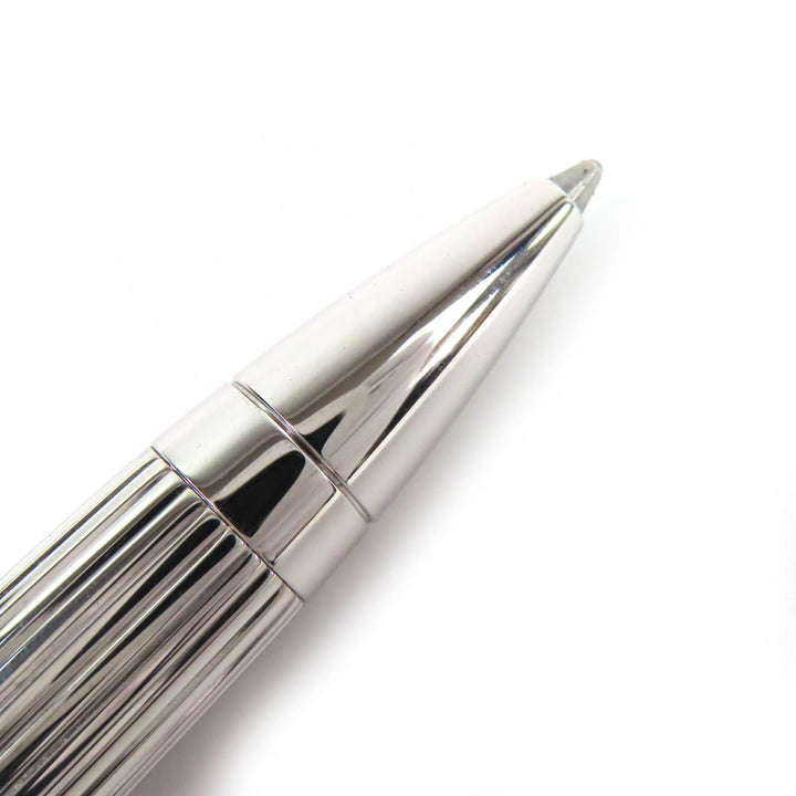 極美品△JORG HYSEK ヨルグ イゼック クロコダイルレザーケース付き ロゴ刻印 ツイスト式 ボールペン シルバー レッド メンズ 筆記確認済