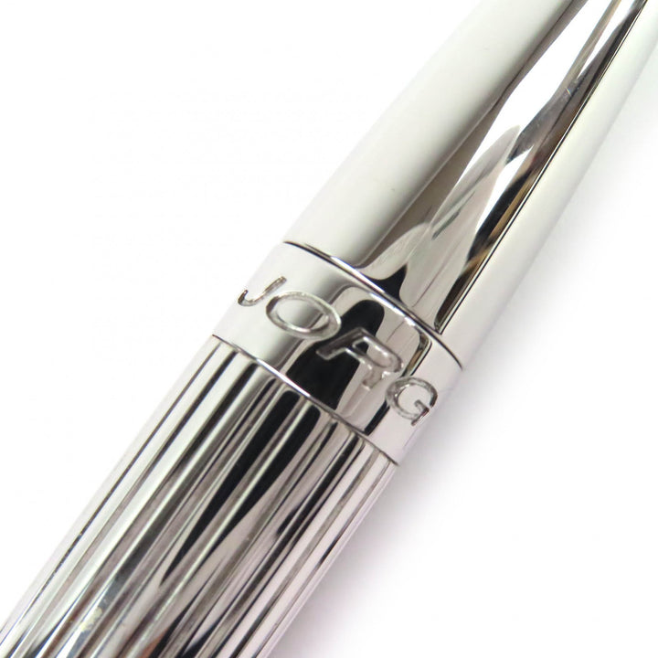 極美品△JORG HYSEK ヨルグ イゼック クロコダイルレザーケース付き ロゴ刻印 ツイスト式 ボールペン シルバー レッド メンズ 筆記確認済
