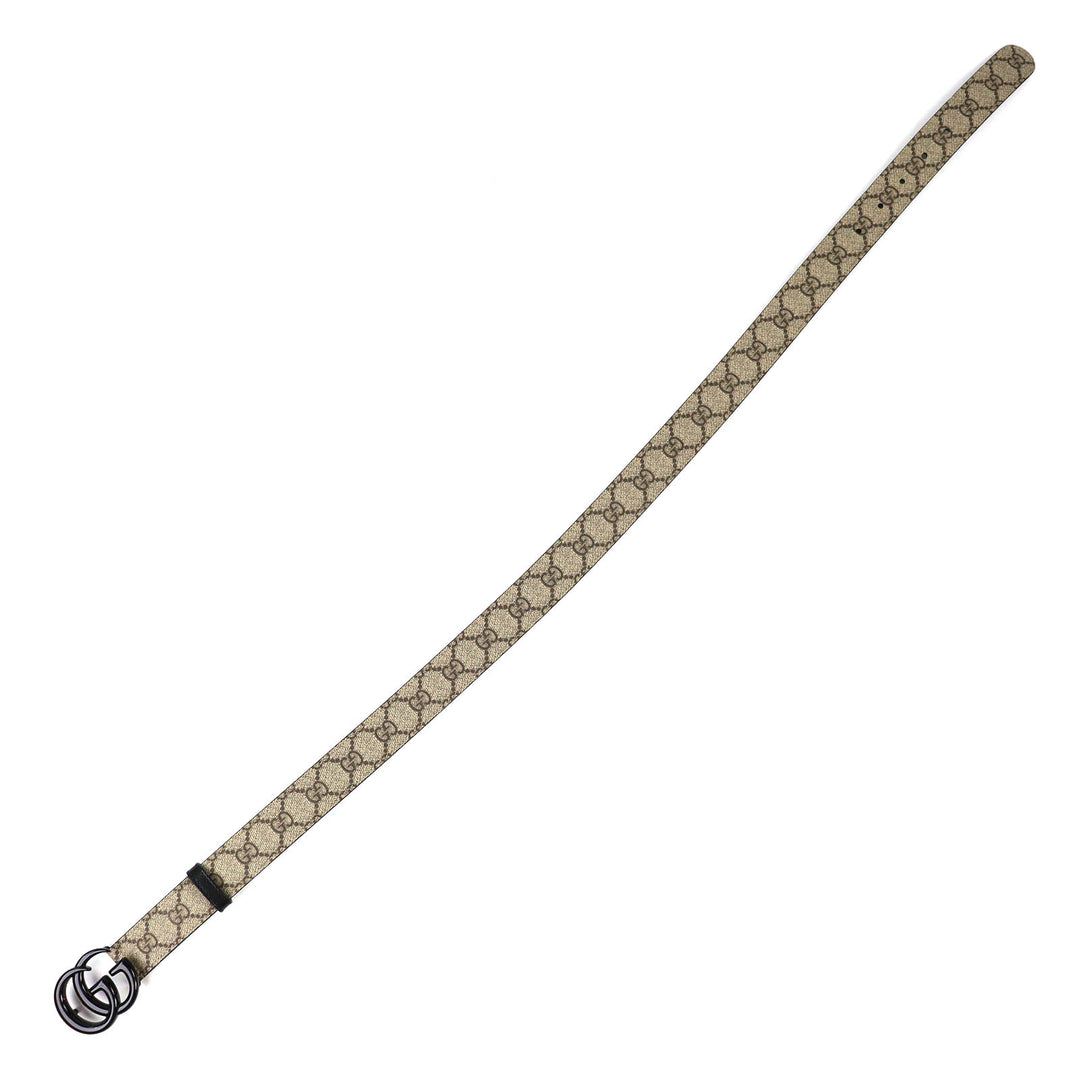 極美品△GUCCI グッチ 525040 GGマーモント GGスプリーム ベルト ベージュ ブラック 80 32 保存袋付き イタリア製 レディース