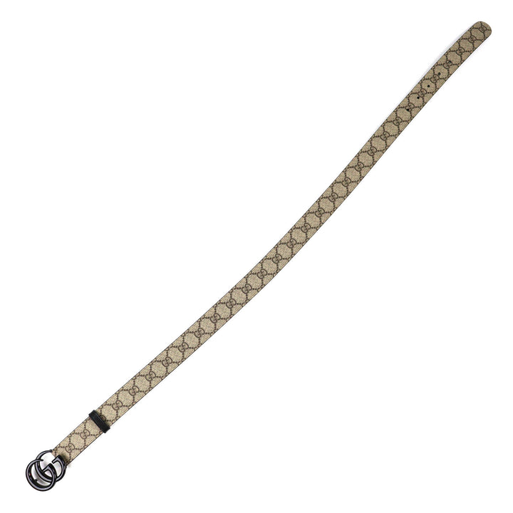 極美品△GUCCI グッチ 525040 GGマーモント GGスプリーム ベルト ベージュ ブラック 80 32 保存袋付き イタリア製 レディース