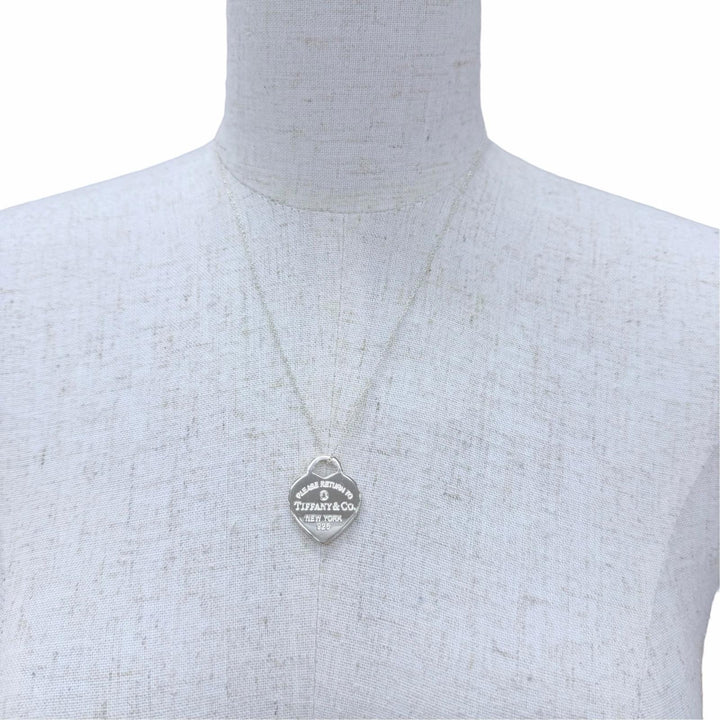 美品☆TIFFANY&amp;Co. ティファニー リターントゥティファニー ハートタグ ミディアム 1P ダイヤ ネックレス AG925 ダイヤモンド 重量6.6g