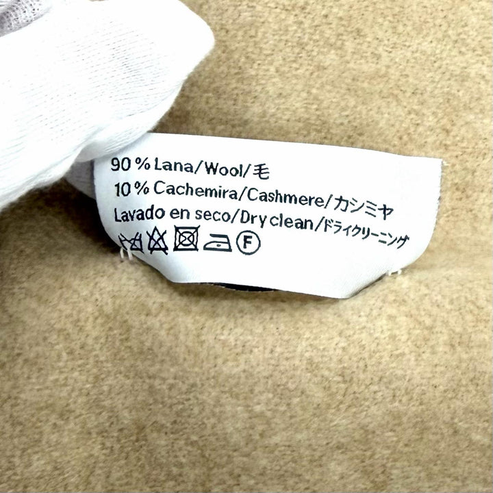 良品★LOEWE ロエベ F810250X01 バイカラー スカーフ ウール カシミヤ混 アイボリー サンド 現行品 アナグラム刺繍入り マフラー 正規品