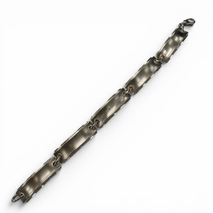 美品▼TIFFANY&amp;Co. ティファニー プレートリンク 1837 925 ブレスレット シルバー 重量41.8g メンズ レディース アクセサリー 箱・袋付き