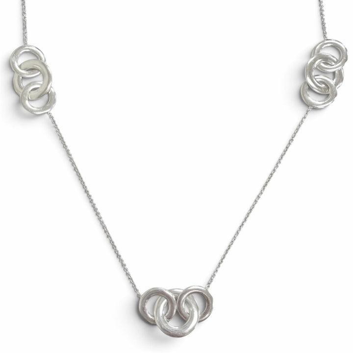 美品△TIFFANY&amp;Co. ティファニー 1837 インターロッキング サークル 925 ロング ネックレス シルバー 重量33.7g レディース 箱付き